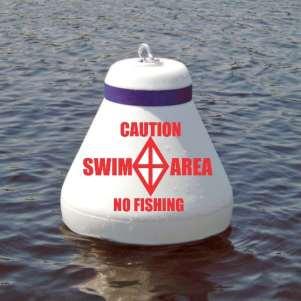 NO FISHING IN THE MARKED SWIMMING AREA AT THE BEACH!