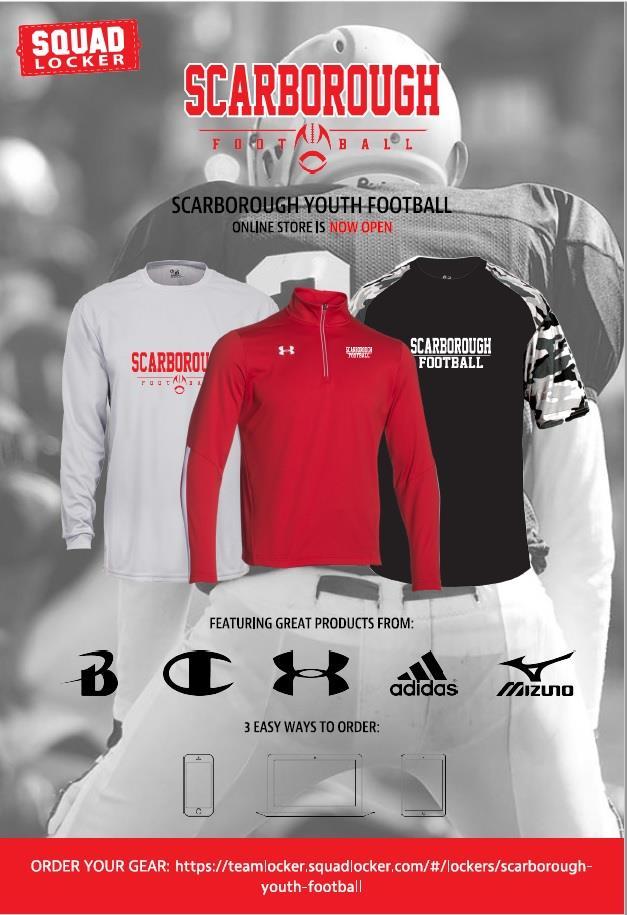 Online Apparel Store NOW OPEN We are pleased to announce that we have a new online store where you can purchase custom Scarborough Football clothing and gear.