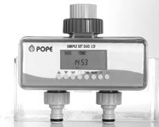SIMPLE SET DUO-LCD TWIN MATIC TAP TIMER Your Pope Simple Set Duo-LCD Twin Automatic Tap Timer is two independent tap timers in one unit.