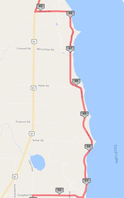 miles 45-52: down torch lake MiniAS(e): on barnes rd (uncrewed