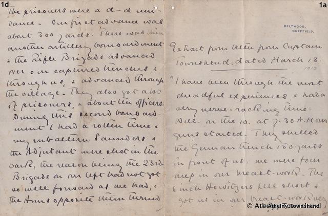 Extract from a letter from Captain