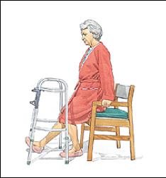 Sitting Safely To protect your new hip, you must sit with your knees lower than or level with your hips.