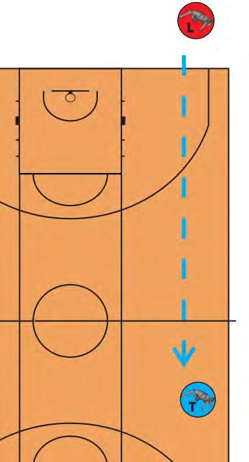 In transition from Lead to Tail Stay behind the baseline (back court) until the ball has been passed from throw in Trail the play all the time, 2 3 steps (no