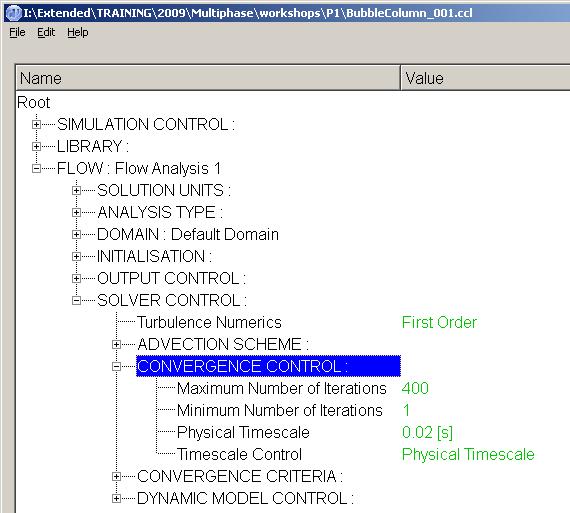 Find the Solver Control section in the Definition File Editor and expand Convergence Control Double-click Physical