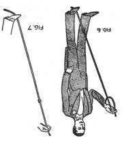 You can use both hands to tighten knot properly. Place knot end of rope down under left foot, as in Fig. 15.
