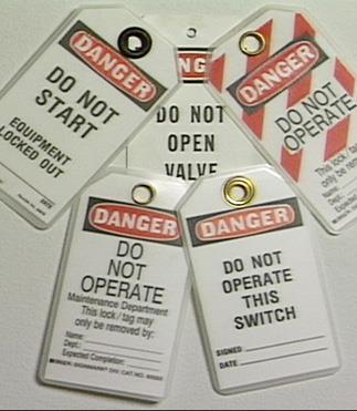 Machine Safety Tags are there for a reason, OBEY them. Make sure guards are in place.