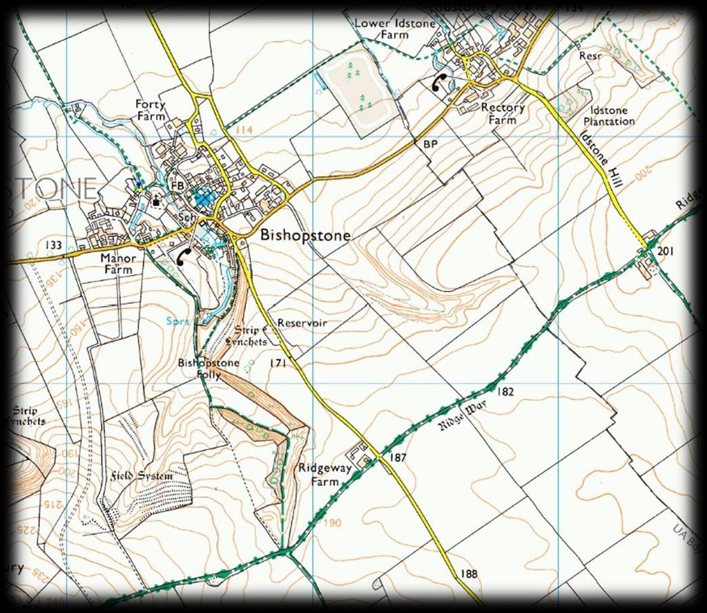 Walk B5: Bishopstone, The Ridgeway & Idstone A longer classic downland circular walk villages, downs, Ridgeway & green lane Moderate to Strenuous 7 miles 2 hours Royal Oak,SN68 Potential for cattle