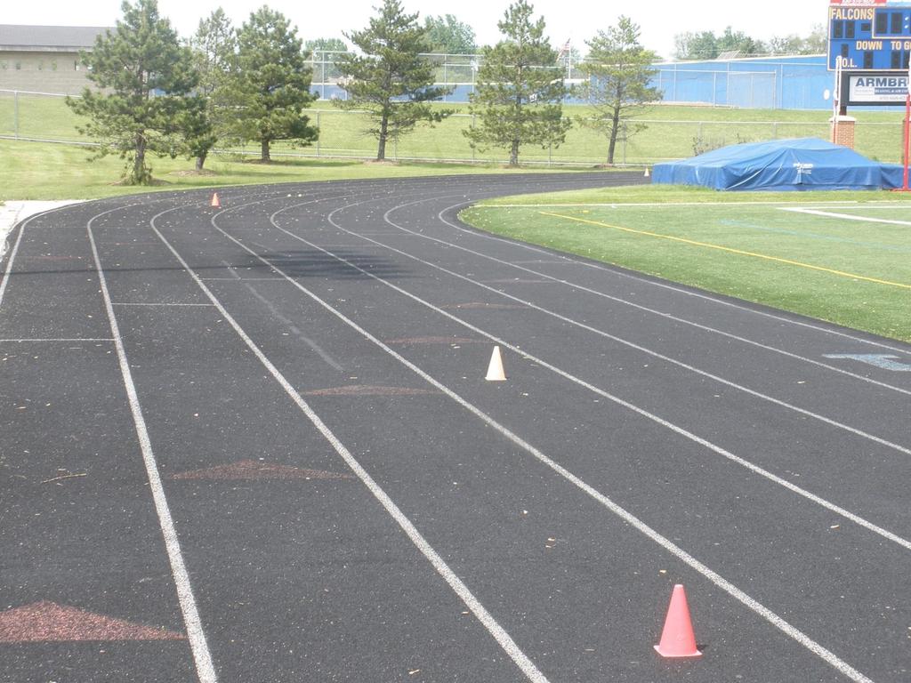 Start and stop cones for outgoing runner Go Zone
