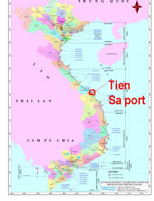 Chapter 5 Wave and sea level rise impacts on Tien Sa port 5.1. Introduction to Tien Sa port 5.1.1. Geographical coordinate system The position of Tien Sa port is in range from 16 0 7 21.