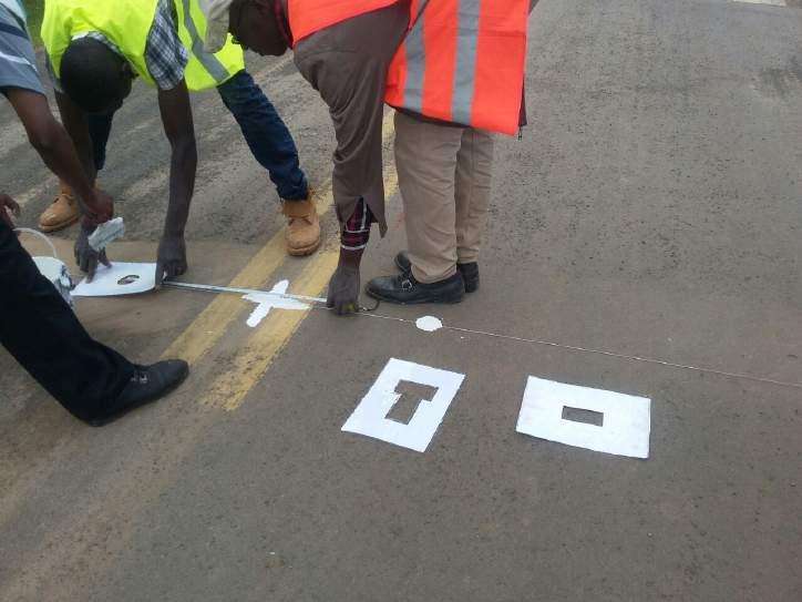 These are better illustrated in the image below. The workers would lay down the templates flat on the pavement and paint the opening. 2.