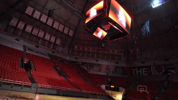 and 120 ft from the floor to the ceiling VIDEO BOARDS Worthen Arena added a