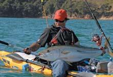 You do not want your rod in the left rod holder leashed to the right side of your kayak, with the