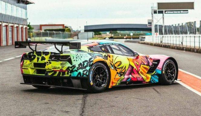 Corvette News: Is your C7 paint job too boring, Check Out This Rad Corvette C7.R Graffiti Livery The fluorescent paint pops from every angle in any lighting.