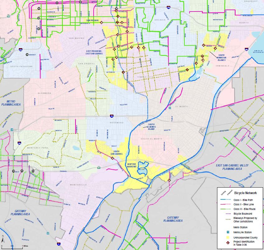 Chapter 2 Vision, Goals, Objectives, and Policies Figure 2-11: West San Gabriel Valley Planning Area Proposed Bicycle Facilities Whittier Narrows Dam Basin Recreation Area Master Development Plan