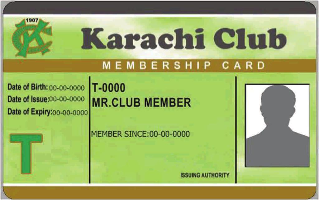 Karachi Club - New RFID Membership Card Members are hereby informed that Karachi Club has introduced New RFID Membership Cards for its honorable members.