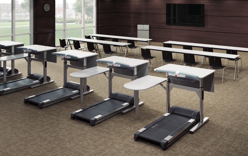 TRAINING ROOMS Complement traditional seating with active workstations to give trainees the option of walking while learning.