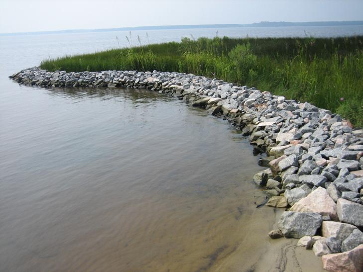 This method can be employed on most shorelines with minimal wave action.