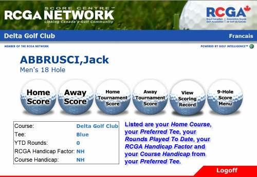 Score Posting Once you have located the member you can begin to post a score. You can choose between a Home Score, Away Score, Home Tournament Score and Away Tournament Score.