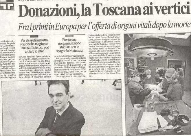 ORGAN DONORS IN TUSCANY - ITALY 140 120 100 80 60 40 20