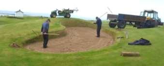Topping up Bunkers / Revitalisation Today (22 nd Sept) we re checking out the depth of sand in the bunkers.