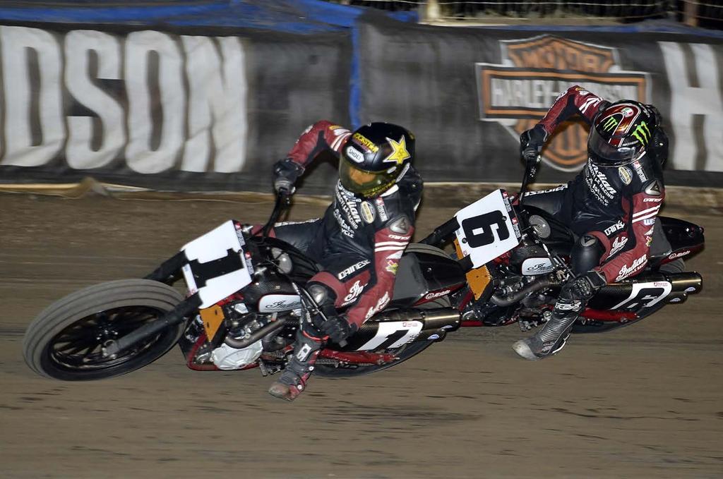 Indian Motorcycle/Allstate Motorcycle Insurance teammates Brad Baker and Bryan Smith were locked into a terrific race for second, but this benefited Mees as he pulled to a
