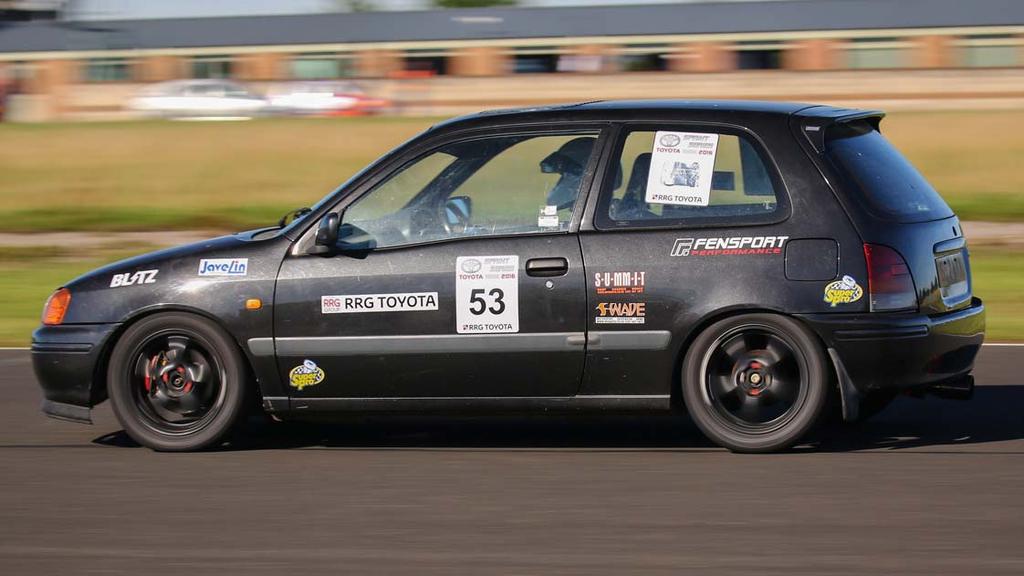 James Clayton was also giving this class a go, usually competing in the higher powered Celica, and was runner up with
