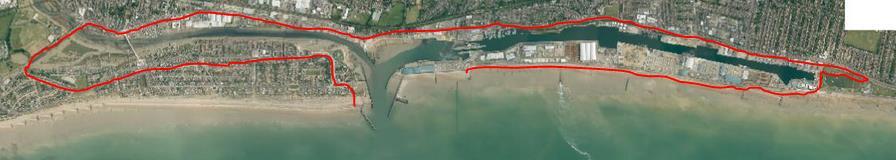 Map 1: Location of Shoreham Port also showing the approximate route for the shingle bypassing operation (source: Channel Coastal Observatory) 1.