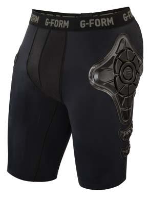 PRO-X COMPRESSION SHORT BLACK / GRAY SIZES S - XL FEATURES Updated fit Hip, tail-bone & side thigh protection Plush logo elastic waistband