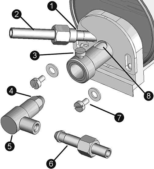 Gas Burner 1). Superheater Pipe. 2). Lubricator Pipe. 3). Gas Jet Holder retaining screw. 4).