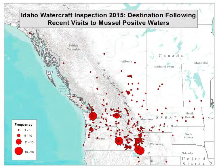 Less than 30% of these vessels were inspected prior to coming to Idaho and most were out of the water for only a week (Appendix 2).