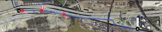 ALTERNATIVE: E SEGMENT E: 11-4 This altenative, developed by the City of Cincinnati, would coss the Mill Ceek on eithe a new tail bidge on the south side of the US 50 Bidge o by widening the existing
