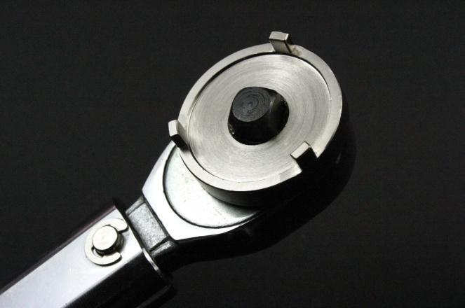 In lieu of a torque wrench, you can use a 3/8 ratchet with the crank lock ring tool.