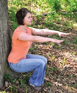 Garland Pose (Malasana) Stand with your feet together, 9 to 12 inches from a tree or wall.