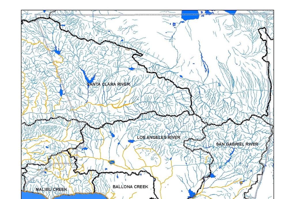 Figure 2-6 shows water bodies that are listed on the State Water Resources Control