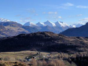 along the shores of Loch Duich before travelling up into the hills, where we will see legendary mountains; The 5 Sisters of Kintail.