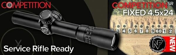 Competition TM SR Fixed 4.5 x 24 riflescope by Nightforce. The Competition TM SR Fixed 4.