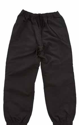 elastic waist with internal drawcord Two side front zip pockets / Elastic hem Inner writable label