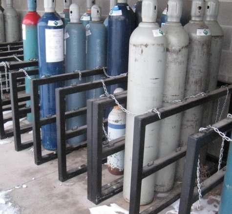 Compressed gas cylinders should be