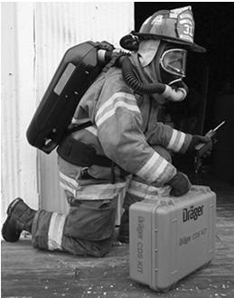 Types of Breathing Apparatus Closed-circuit SCBA Closed-circuit SCBA is used for extended operations Air passes through a mechanism that removes carbon dioxide and