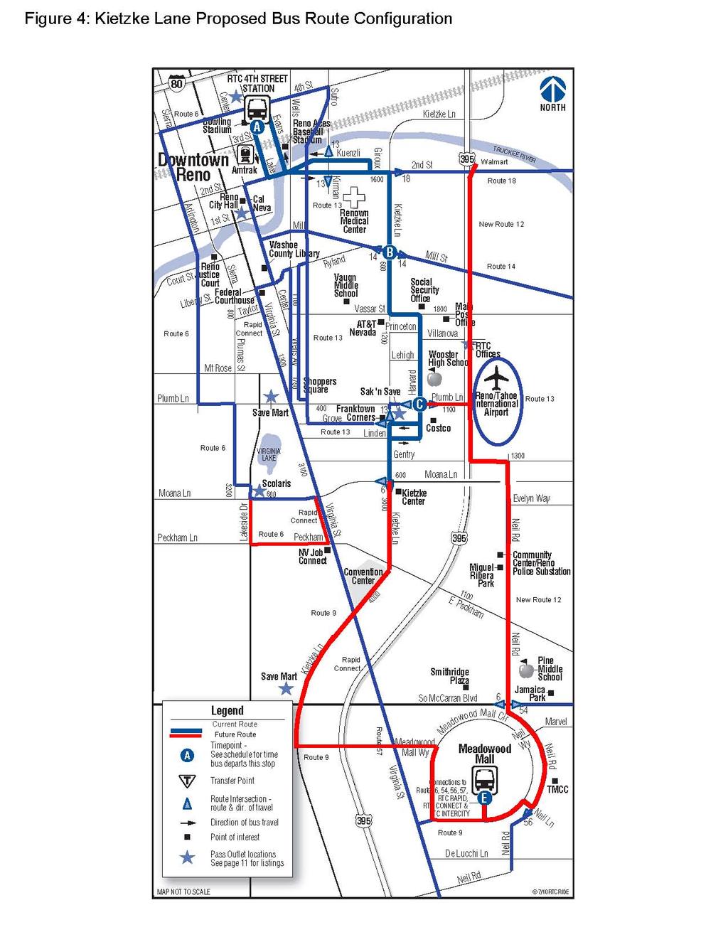 Figure 5.4 Kietzke Lane Proposed Bus Route Configuration 5.