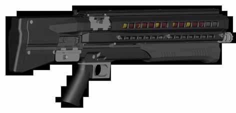 With the UTS-15 pointed down range and the magazine selector in the center position if a full 15 rounds is