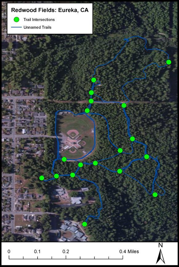 Methods Routes are established and mapped using the track feature on a Garmin GPSmap 60CSx. Data collected is exported from the handheld into ArcMap 10.1 for analysis.