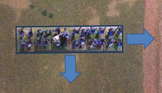 Pinning Fire ( restricts formation changes) If a unit is within 8" and charge arc of an opposing Infantry or Cavalry unit, the unit must pass a leadership test in order to change formation (even if