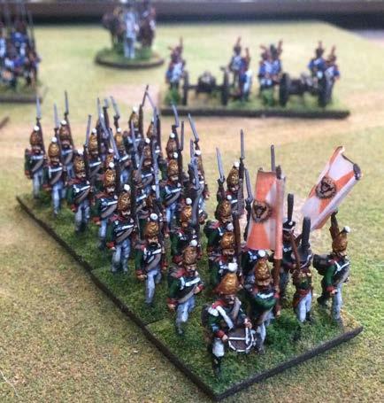 Half Front rank may shoot may not charge automatically broken if defeated in hand to hand may turn and form line on the spot, costs all movement. Attack Column 1 0r 2 bases of 3 wide.
