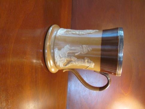 4. A Lamberth 5 handled cup with splayed lip by Royal Dalton, the cup is in the art nouveau style and are among the rarest of all the Lambeth pieces to