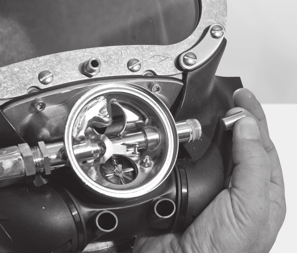 If the knob wobbles as you turn it, or is extremely hard to turn, the shaft is bent and needs to be replaced. The SuperFlow 350 regulator assembly.