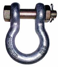 WIRE ROPE HARDWARE VGD Golden Pin BOLT TYPE ANCHOR SHACKLES Meet the performance requirements of U.S. Fed. Spec.