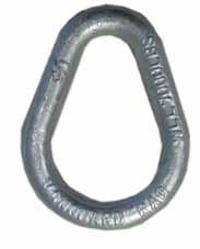 WIRE ROPE HARDWARE VGD WELDLESS PEAR SHAPED LINKS Drop Forged - Alloy Steel Quenched and Tempered Hot dipped galvanized finish Permanently embossed with, size, Working Load Limit () and trace code