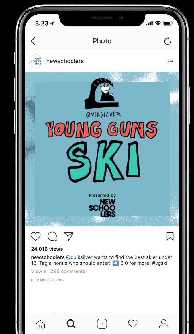community of skiers, Newschoolers social channels are the perfect platform.