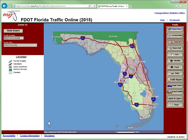 Introduction FDOT Traffic Count Program The Transportation Statistics Office's Traffic Data Section maintains data on the usage of the State Highway System, such as annual average daily traffic,